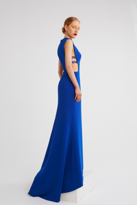 HerTrove-Open sides crepe dress with high slit