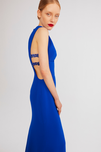 HerTrove-Open sides crepe dress with high slit