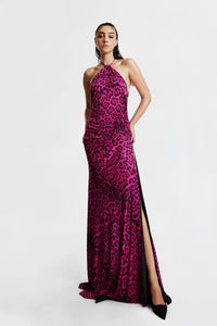 HerTrove-Side slit printed dress
