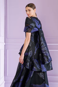 HerTrove-Evening gown with matching shimmering jacquard stole