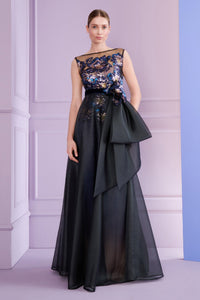 HerTrove-A-line gown with sequined bodice