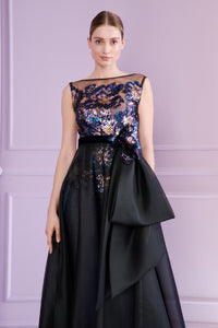 HerTrove-A-line gown with sequined bodice