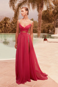 Hertrove-A flowy draped dress in delicate mousseline