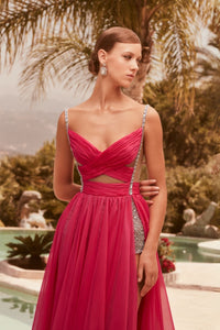 Hertrove-A flowy draped dress in delicate mousseline
