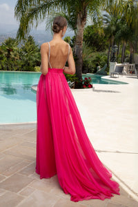 Hertrove-A flowy draped dress in delicate mousseline