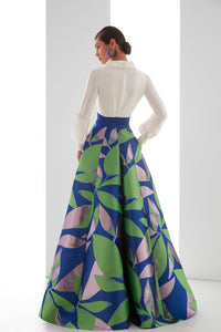 HerTrove-Shirt bodice printed dress