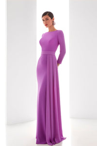 HerTrove-Crepe dress with side pleats