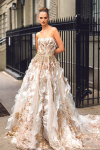 HerTrove-Beaded strapless voluminous gown