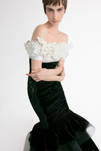 HerTrove-Floral top with fitted skirt