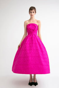 HerTrove-Strapless midi dress in taffeta