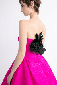 HerTrove-Strapless midi dress in taffeta
