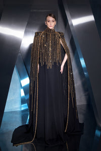Her Trove-Crepe Gown With Embroidery