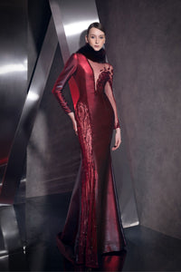 Her Trove-Satin Embroidered Gown