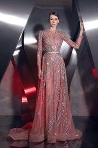 Her Trove-Long Sleeves Fully Beaded Gown