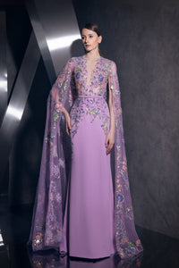 Her Trove-Floral Embroidered Crepe Dress