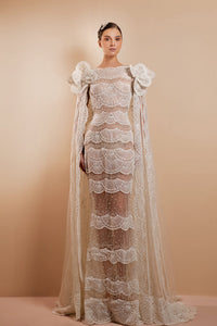 Her Trove-Long scarf beaded dress