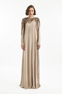 metallic asymmetrical dress with embroidery ModelID: 1 Hot Metal Chain Halter Color:Popcorn Yellow allowing you to move