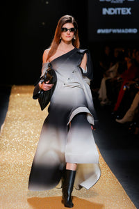 Asymmetrical Neckline A-Line Dress