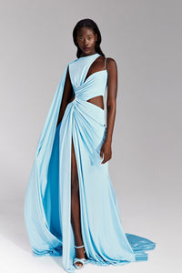 jersey drape dress draped with cut-outs doctor