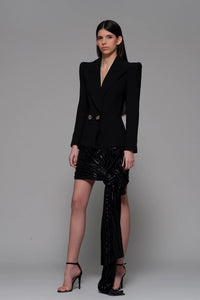 Double vested jacket with short skirt - HerTrove