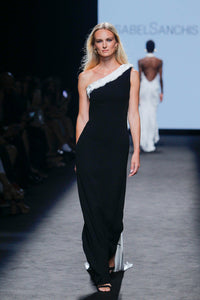 One shoulder sleeveless fitted gown - HerTrove
