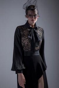 Puff sleeves embroidered top with pants - HerTrove