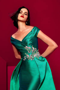 HerTrove - Off shoulder dress with rhinestone adornment
