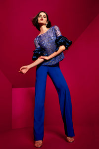 HerTrove - Embroidered top with slim  pants
