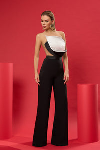 HerTrove-Asymmetrical top with wide pants