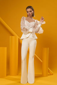 HerTrove-Heart shaped floral top with pants