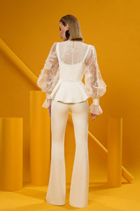 HerTrove-Heart shaped floral top with pants