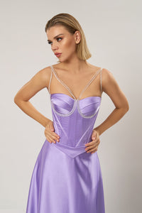 HerTrove-Stone straps corset with midi skirt