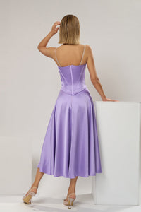 HerTrove-Stone straps corset with midi skirt