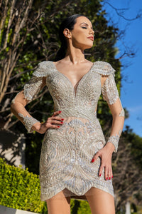 HerTrove-Hand embroidered mini dress