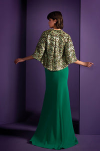 HerTrove - Crepe dress with sequined bolero