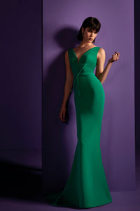 HerTrove - Crepe dress with sequined bolero