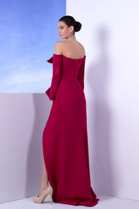 Her Trove - Ruffled bodice off shoulder dress