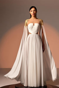 Her Trove - Beaded shoulders crepe georhette dress