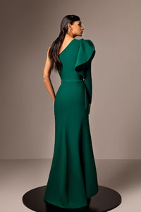 Her Trove - Asymetric neckline ruffled dress