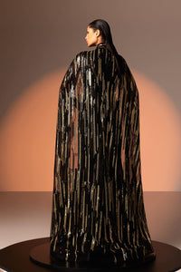 Her Trove - Cape sleeves fully beaded dress