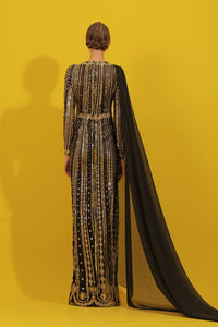 HerTrove-Long sleeves fully beaded dress