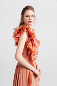 Her Trove - Flowy pleated crepe dress