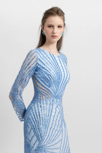 Her Trove - Fully beaded long sleeves gown
