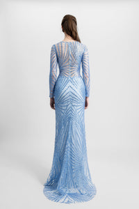 Her Trove - Fully beaded long sleeves gown
