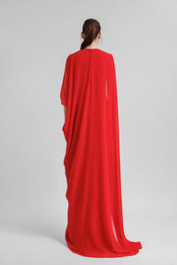 HerTrove-Crepe georgette dress with draping details