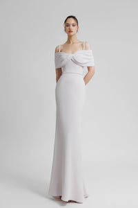 HerTrove-Bow-like neckline crepe dress