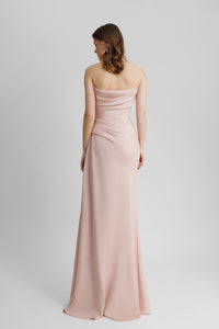 HerTrove-Beaded strapless crepe dress