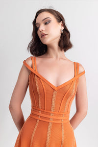 Her Trove -Mesh dress with embroidery details