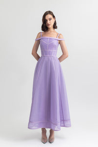 Her Trove -Double strap sleeveless midi dress