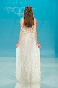 HerTrove-Cape style embrodiered gown
